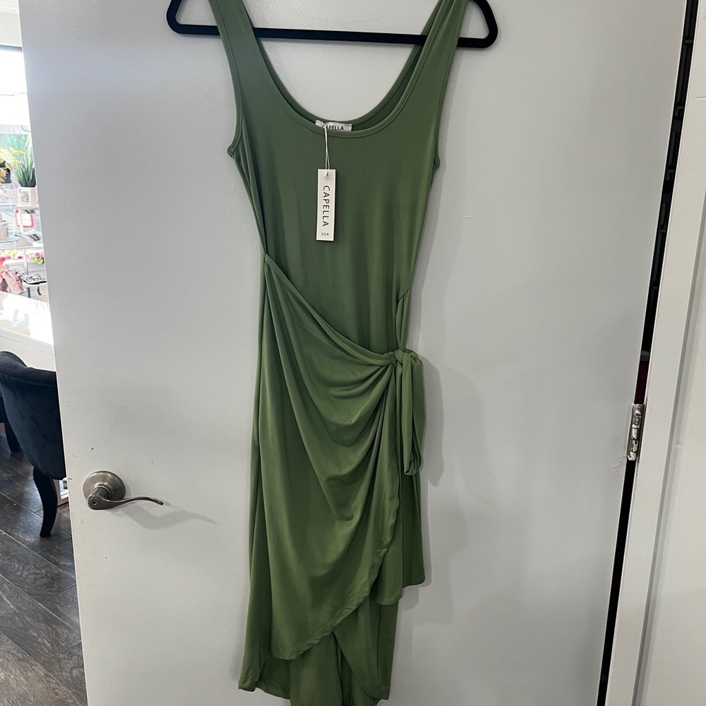 Tulip hem wrap dress